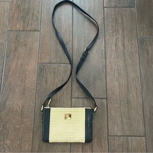 Lauren Ralph Lauren Percy Small Straw Crossbody Bag